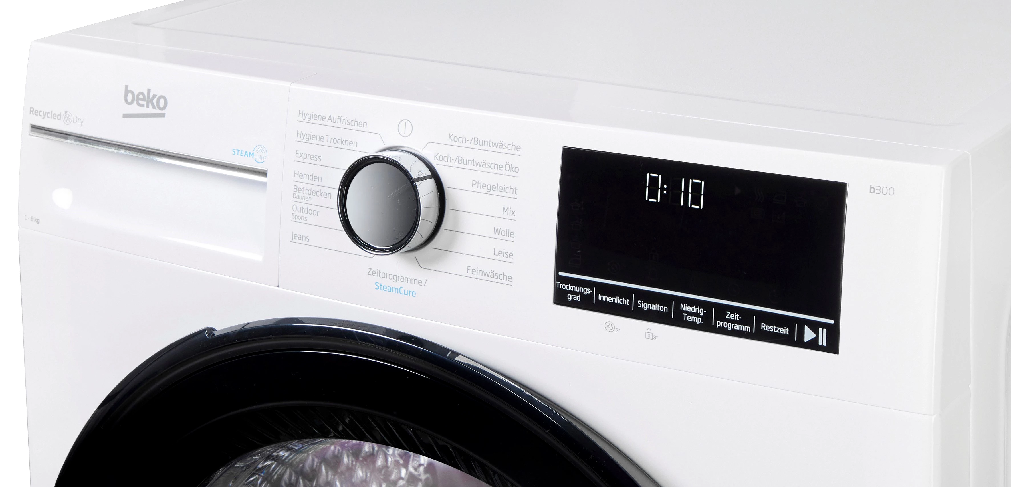 BEKO Wärmepumpentrockner B3TO82C9W, Multifunktionsdisplay