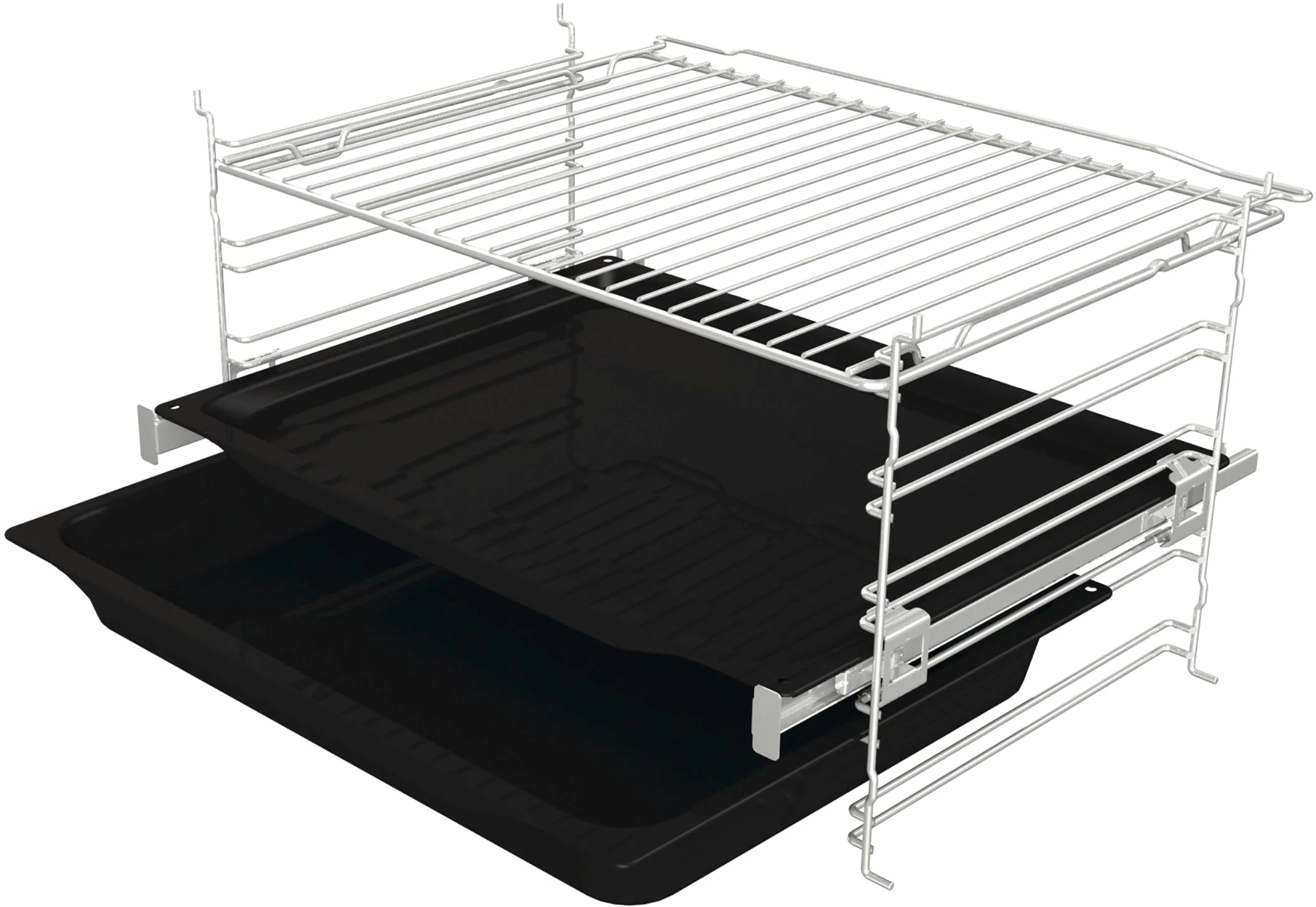 GORENJE Backofen-Set Black Pacific Basic Set, mit 1-fach-Teleskopauszug, Aqua Clean